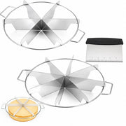 AquaLume Cake and Pie Cutter Set, Stainless Steel 6-Slice and 8-Slice, Silver