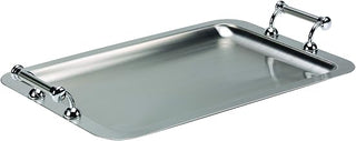 Service Ideas Tray with Handles, 20" x 12.5", Stainless Steel | TRRTH2012BS in Brushed