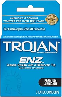 Enz Lubricated Size 3s Trojan Enz Lubricated Latex Condoms 3ct
