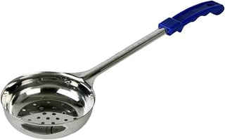 Thunder Group Perforated Portion Controller 1-Piece Construction Ladles with Plastic Blue Handle, 8-Ounce