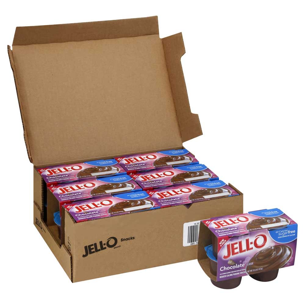 Jello Ready To Eat Sugar Free Chocolate Pudding - 4 per pack - 6 packs per case. by Kraft – Pack of 6