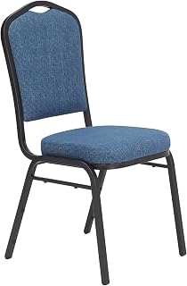 National Public Seating NPS 9300 Series Deluxe Fabric Upholstered Stack Chair, Natural Blue/Black Sandtex, 20 Pack (9374-BT/20)