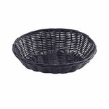 Oval Black Woven Plastic Serving Baskets 9 x 6 Inch (Set of 12) - Durable Polypropylene Bread Basket Bulk Pack for BBQ by Tablecraft – Polypropylene, Black, Pack of 12, Model 2474