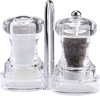 Chef Specialties Pepper Mill & Salt Shaker Set, Clear