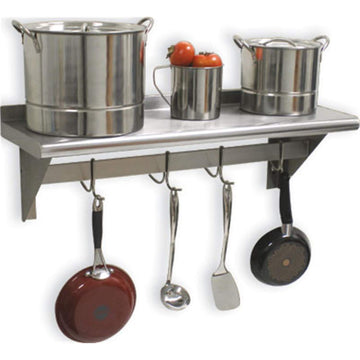 Shelf with Pot Rack - Kitchen Organizer by Advance Tabco – 36 W X 72 H, Stainless Steel, Model PS-12-60
