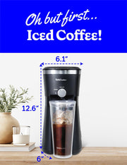 Coffee Maker for Iced & Hot Brew by Betty Crocker – 1- Cup, 10.0 ounces, Black, Model BC-4869B