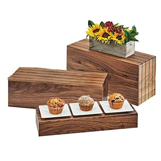 Rectangle Riser by CAL-MIL – Walnut Wood, Brown, Model 166-11-78