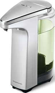 simplehuman 8 oz. Touch-Free Sensor Liquid Soap Pump Dispenser with Soap Sample, Brushed Nickel