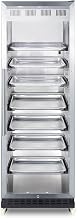 Summit Appliance SCR1401RI Full-Size Commercial Beverage Merchandiser with Self-closing Glass Door, Right Hand Door Swing, Sheet Pans and Adjustable Tray Supports, Black Cabinet and Removable Dolly