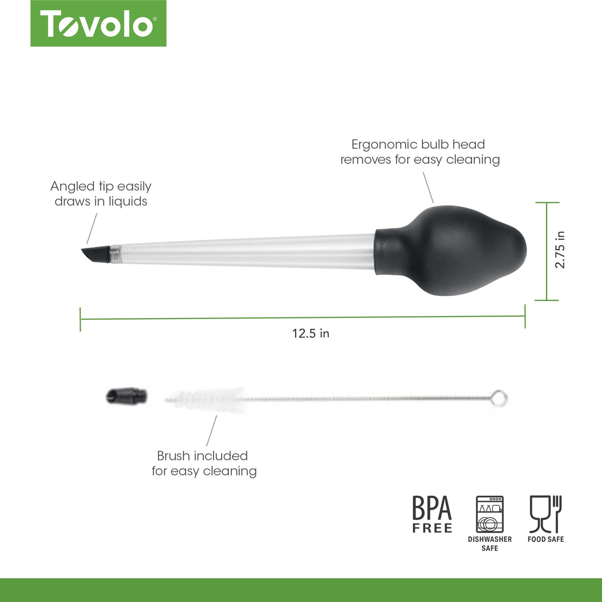 Baster Dripless Polycarbonate by Tovolo – 1 Count, Plastic, Clear, Model 28014