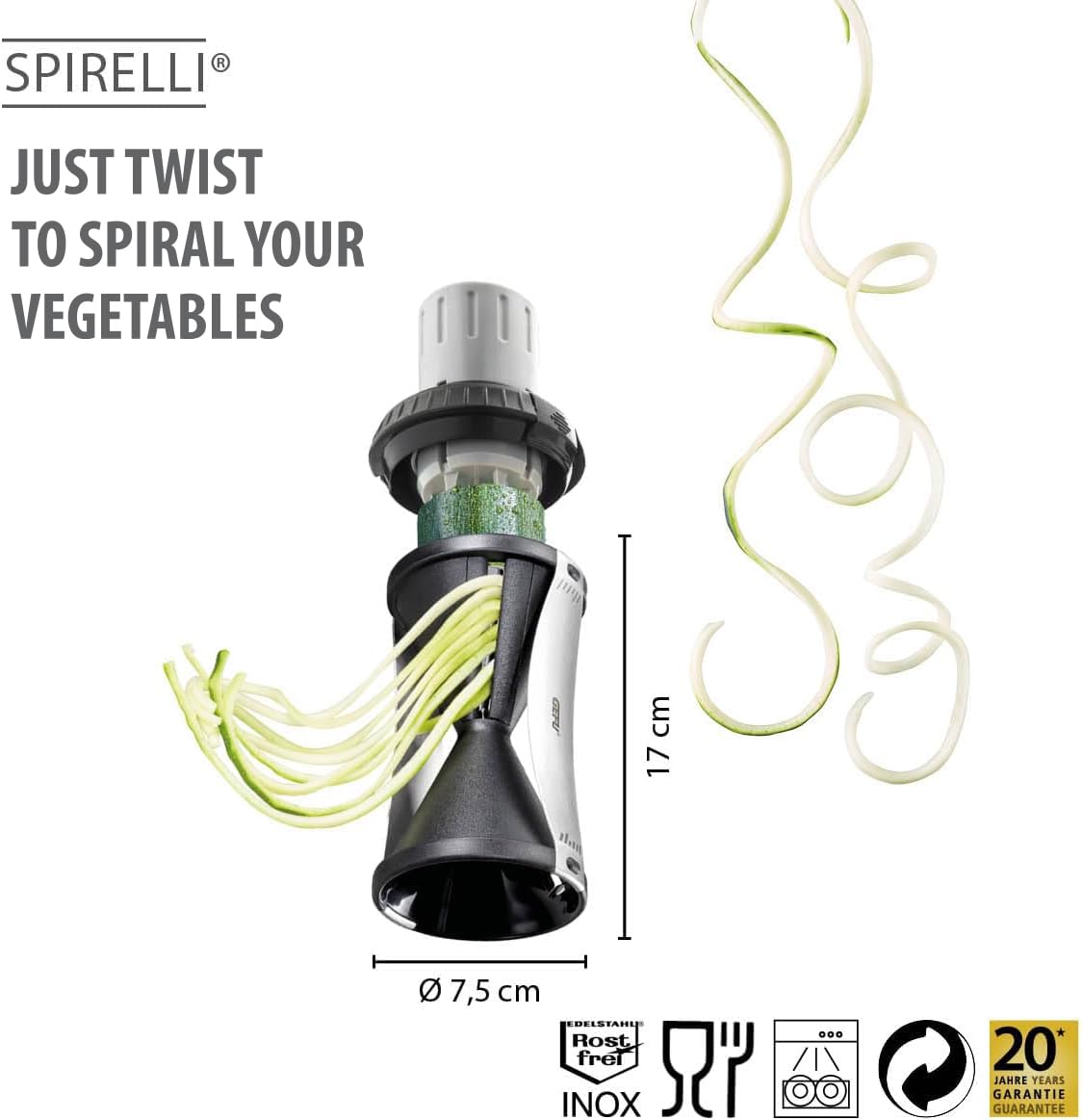 Spirelli 2. by GEFU – 20 x 10 x 10 cm, 0 liters, Stainless Steel, Black/Silver, Model GF24-13780
