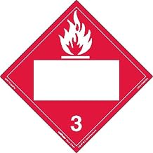 Labelmaster ZRV2B Flammable Liquid Hazmat Placard, Blank, Rigid Vinyl (Pack of 25)