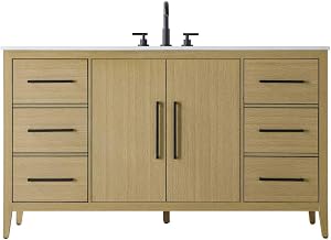 Elegant Kitchen and Bath 60" Single Bathroom Vanity in Honey Brown