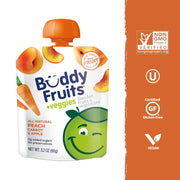 Buddy Fruits Peach & Carrot / 3.2 Ounce (Pack of 18) / 1 Meals