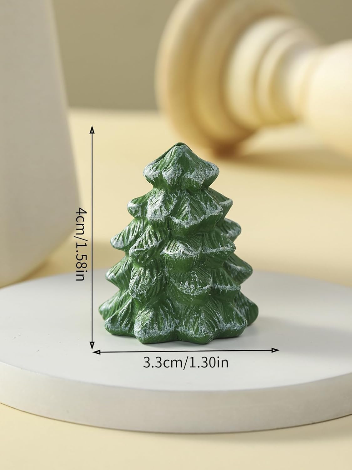 QIAOIDEA Mini Tree Card Holders, Resin Set of 12, Green