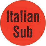 Italian Sub Labels Red Deli Dot Packaging Labels Black Imprint - 1"Dia 1000 Per Roll
