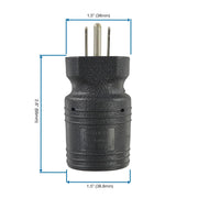 30129 15A to 15/20A Plug Adapter by Conntek – 1/PK, Plastic, Black, Model 30129/ WS-187-3