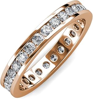 Diamond 2.4mm Channel Set Eternity Band (SI2-I1, G-H) 1.15 ctw-1.35 ctw 14K Rose Gold