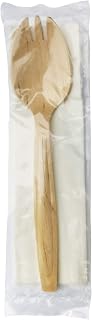 PacknWood 210CVBK2 bamboo cutlery Individually Wrapped with Napkin - 5.7" - 250 per case