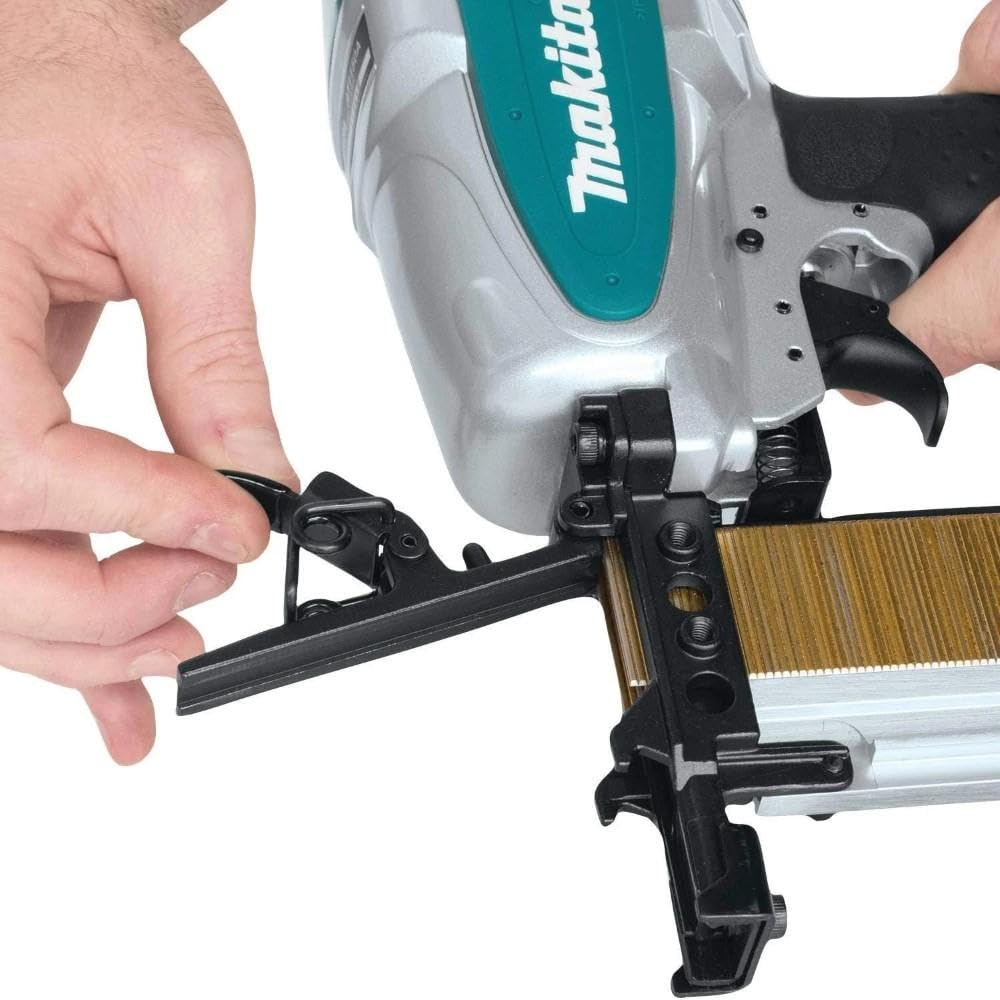 7/16" Medium Crown Stapler by Makita – Medium, Metal, Teal, Silver, Black, Model AT1150A
