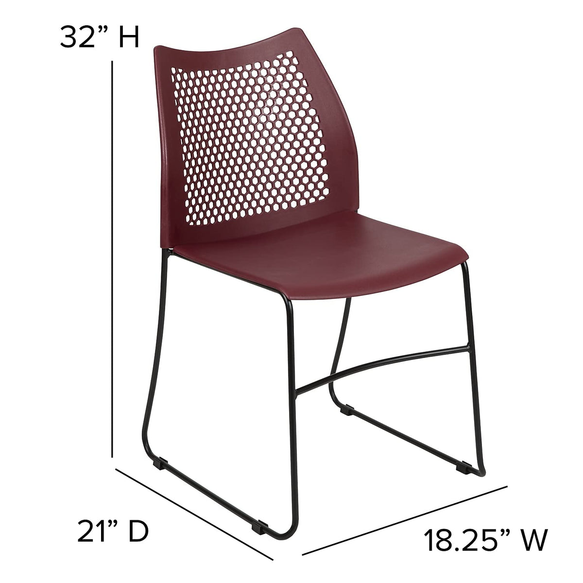 Flash Furniture Burgundy / Set of 5 / Classic Stacking Chairs