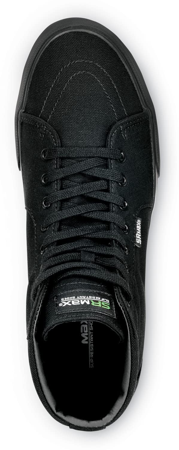 Womens Black L.A. Soft Toe SRO High-Top Athletic 8.0 M by SR Max – 8, Rubber, Black, Model Maxtrax
