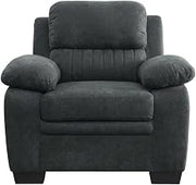 Textured Fabric-Upholstered Armchair with Solid Arms by Starlight Canyon Home – Textured, Grey