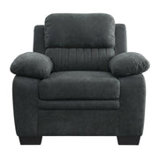 Textured Fabric-Upholstered Armchair with Solid Arms by Starlight Canyon Home – Textured, Grey
