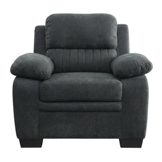 Textured Fabric-Upholstered Armchair with Solid Arms by Starlight Canyon Home – Textured, Grey