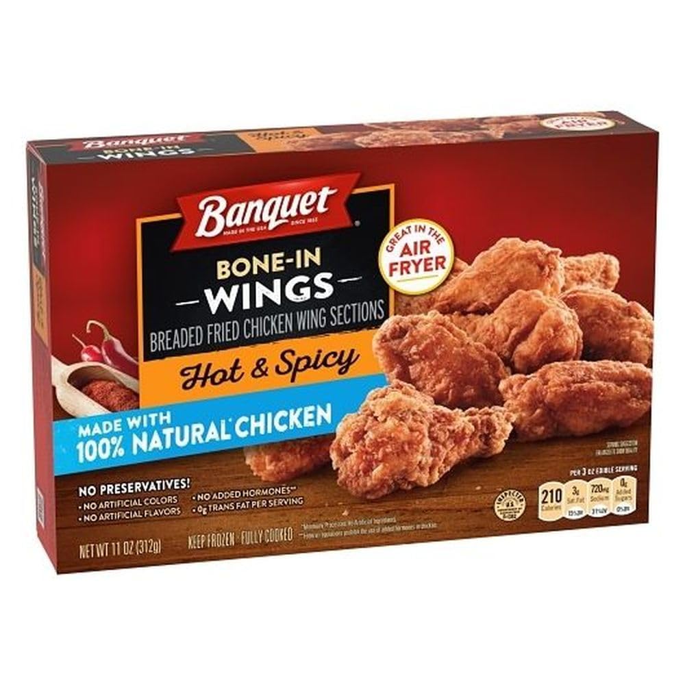 Banquet Hot and Spicy Wings by ConAgra – 11 Ounce (Pack of 12), Pack of 12