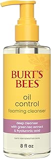 Burt's Bees Oil Control Foaming Cleanser; For Oily Skin; Safe for Sensitive Skin; Deeply Cleanses, Includes Green Tea Extract and Hyaluronic Acid; 8 Fl. Oz.