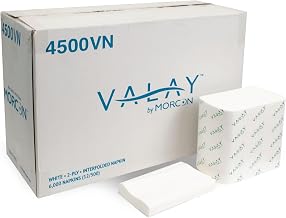 Morcon Valay Interfolded Napkins, 2-Ply, 6.3 in. x 8.85 in., White, 12 packs of 500 Napkins, 6,000 count