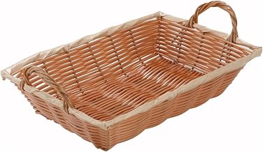 PWBN-12B - Natural Woven Basket, Rectangular with Handles - 12" x 8" x 3"