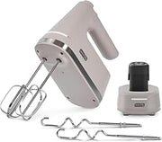 Dash Cordless Hand Mixer, Beaters & Dough Hooks, French Grey