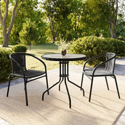 Flash Furniture Clear/Black / Table + 4 Chair / Round Table + 4 Chairs Table & Chair Sets