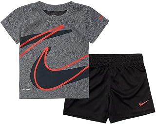 Nike Baby Boys' Dri-Fit 2-Piece Shorts Set Outfit - Black(76E526-023)/Red, 24 Months