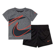 Baby Boys' Dri-Fit 2-Piece Shorts Set Outfit - Black(76E526-023)/Red by Nike – 24 Months, Polyester, Black, Pack of 2, Model 20190326_TJM 24Mos TC_12.99_27663