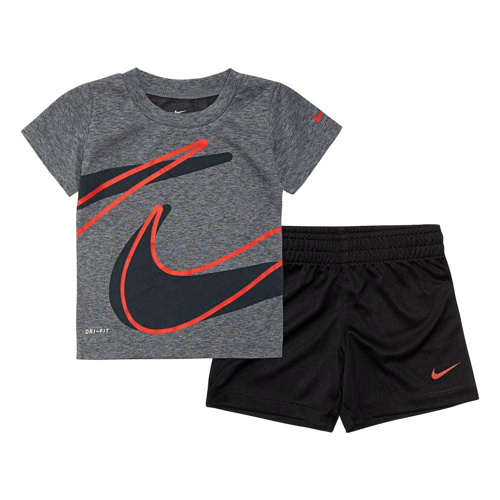 Baby Boys' Dri-Fit 2-Piece Shorts Set Outfit - Black(76E526-023)/Red by Nike – 24 Months, Polyester, Black, Pack of 2, Model 20190326_TJM 24Mos TC_12.99_27663