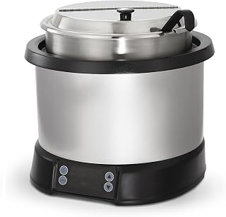 Vollrath 7470110 Mirage Countertop Induction Rethermalizer, 7 Qt Capacity with Induction-Ready Inset and Cover, Digital Controls with Presets, Silver Finish, 120V
