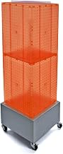 Azar Displays Azar 701415-ORG Standard Four- Sided Interlocking Pegboard Floor Display, Orange Translucent Color