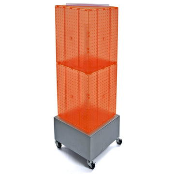 Azar Standard Four- Sided Interlocking Pegboard Floor Display by Azar Displays – Standard, Plastic, Orange, Model 701415-ORG