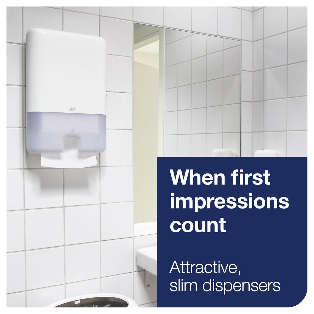Xpress Multifold Hand Towel Dispenser White H by Tork – 11.9 x 17.5 x 4 inches, Plastic, White, Model 553020