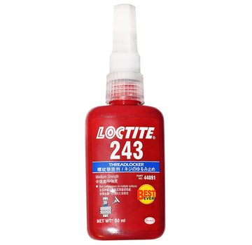 243 Threadlocker Blue Liquid 50 ml Bottle - Pack of by Loctite – 1.69 Ounces, Silicone, Blue, Model 44091
