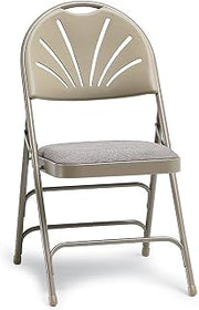 National Public Seating NPS1105 Fan-Back Polyfold Chair, 1100 Series, 4 Per Carton, Blue Plastic, Grey Frame