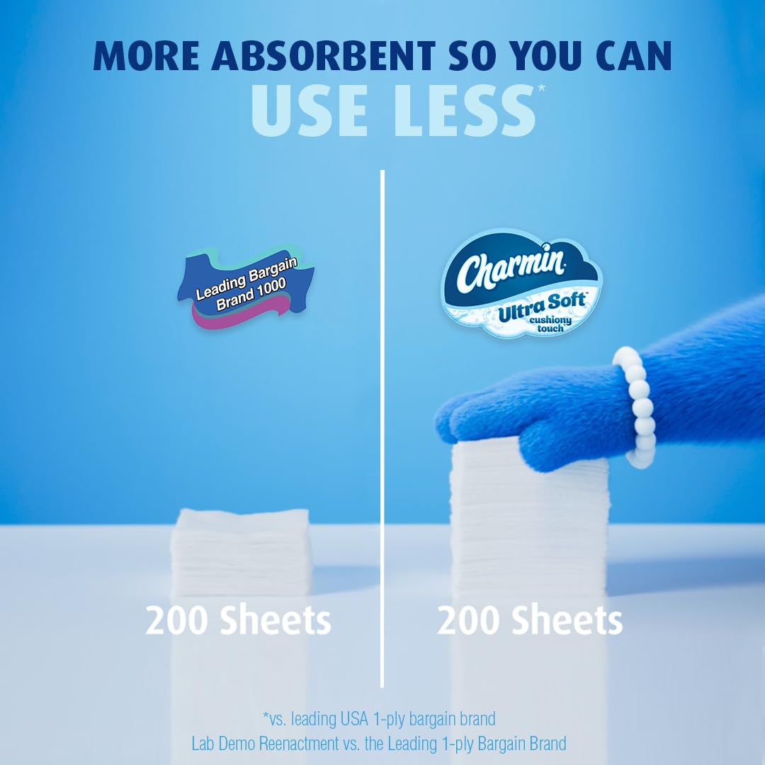 Ultra Soft Cushiony Touch Toilet Paper by Charmin – Paper, white, Pack of 24