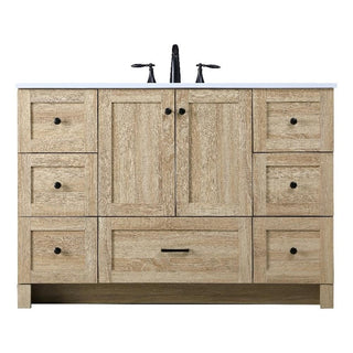 Elegant Kitchen And Bath 48 Inch Single Bathroom Vanity In Mango Wood by Elegant Lighting – 19.00" W x 34.00" H x 48.00" D, Mango Wood, Model VF2848MW