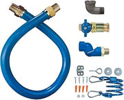 Dormont 1675KITCFS60 3/4" Blue Hose Moveable Gas Connector Kit 60" Long with Blue PVC, 1 Safety Quik QDV, 1 Swivel MAX & Coiled Restraining Cable