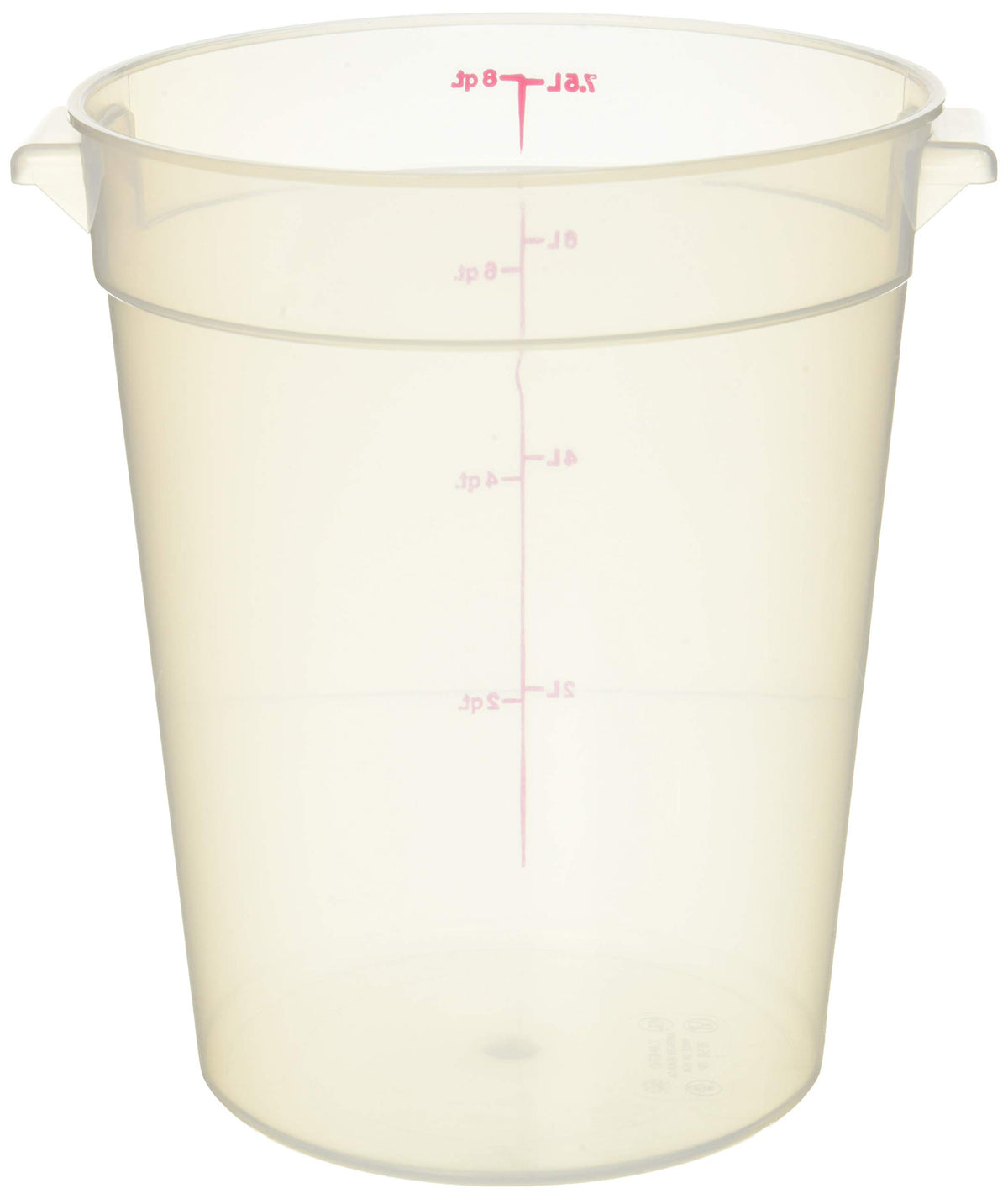 8 qt Round Polypropylene Food Storage Container - Camwear® by Cambro – 8 quart, 7.57 liters, Plastic, Translucent, Pack of 12