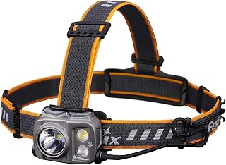 Fenix HP25R v2.0 Headlamp, 1600 Lumen Spotlight, 400 lumens Floodlight and Red Light, USB-C Rechargeable with LumenTac Organizer