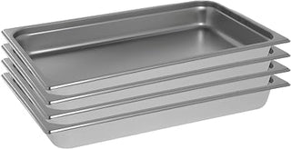 HUBERT Full Size Stainless Steel Steam Table Pan, 4 Pack, 2.5" Deep, 22 Gauge, NSF